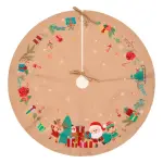 Tapis de sapin en jute (d90 cm) lutin et p�re no�l multicolore