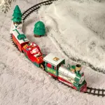 Train lectrique, lumineux et musical  piles (90 cm) merry xmas