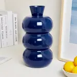 Vase en m�tal �maill� fait main (h33 cm) serena bleu roi brillant