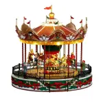 Village de nol lemax lumineux, musical et en mouvement carrousel