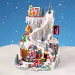 Village de no�l lumineux et musical � piles gla�ons color�s et illumin�s