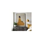 Affiche art dame en robe orange