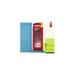 Autocollant mural cabine londres r�aliste