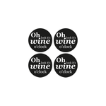 Dessous de verre citation phrase oh regarde c'est l'heure du vin