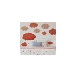 Pack de 12 adh�sifs muraux nuages imitation bois