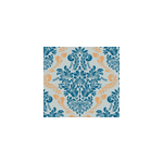 Papier peint baroque bleu et jaune