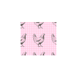 Papier peint cuisine carrs roses et blancs avec des poules