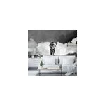 Papier peint mural de moto noir et blanc fum�e noire
