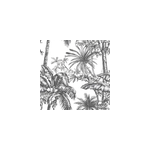 Papier peint tête de lit motif forêt tropicale monochrome Papier peint tête de lit motif forêt tropicale monochrome