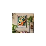 Poster art portrait cubiste femme avec guitare
