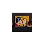 Poster pop art couple vintage s'embrassant
