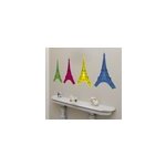 Sticker paris 4 tours eiffel style pop art