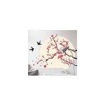 Sticker mural arbre oiseaux et cerisier en fleur