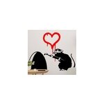 Sticker art deco rat et un coeur banksy Sticker art deco rat et un coeur banksy