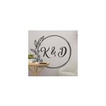 Sticker tte de lit initiales mari et femme en cercle