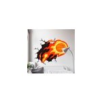 Sticker basket trompe l' il ballon en flammes Sticker basket trompe l' il ballon en flammes