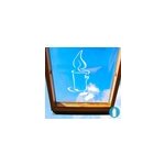 Sticker bougie pochoir neige