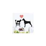 Sticker bouledogue et doberman amour