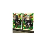 Sticker no�l vitrine cadre avec houx