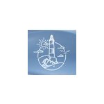 Sticker camping car phare et vagues