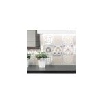 Sticker carrelage motifs floraux gris et bruns Sticker carrelage motifs floraux gris et bruns