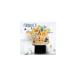 Sticker carte de france villes et dessins