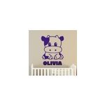 Sticker chambre bb vache personnalisable