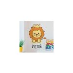Sticker chambre enfant dessin bébé lion avec prénom Sticker chambre enfant dessin bébé lion avec prénom