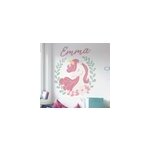 Sticker chambre enfant princesse licorne avec pr�nom