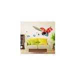 Sticker coccinelle et ros�e