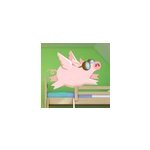Sticker enfant cochon voleur