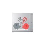 Sticker enfant éléphants gris et rouge Sticker enfant éléphants gris et rouge