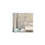 Sticker enfant fillette sous son parapluie