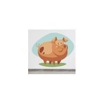 Sticker enfant illustration cochon rose