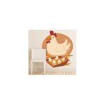 Sticker enfant illustration poule oeufs