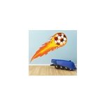 Sticker foot ballon en feu