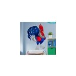 Sticker mural chambre foot coq embl�me france