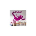 Sticker chambre foot joueuse de football pr�nom personnalis�