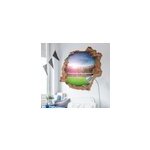 Sticker foot trompe l' il trou stade de football