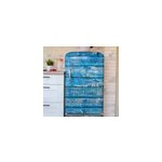 Sticker frigo bleu texture bois