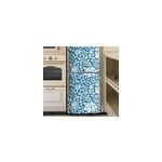 Sticker frigo floral bleu marine