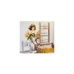 Sticker illustration fille qui fait du v�lo