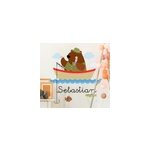 Sticker illustration ours p�cheur personnalis�