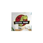 Sticker maison dessin de dinosaure personnalisable