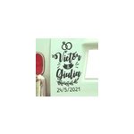 Sticker mariage personnalis laurier et anneaux