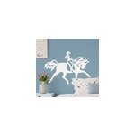 Sticker mural animal fille sur un cheval