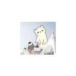 Sticker mural animal ours et pingouin anime
