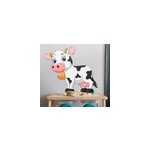 Sticker mural animal vache de dessin anim heureux
