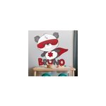 Sticker mural super - h�ro pr�nom personnalis� superpanda