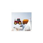 Sticker mural jouet tracteur avec du foin dans le panier